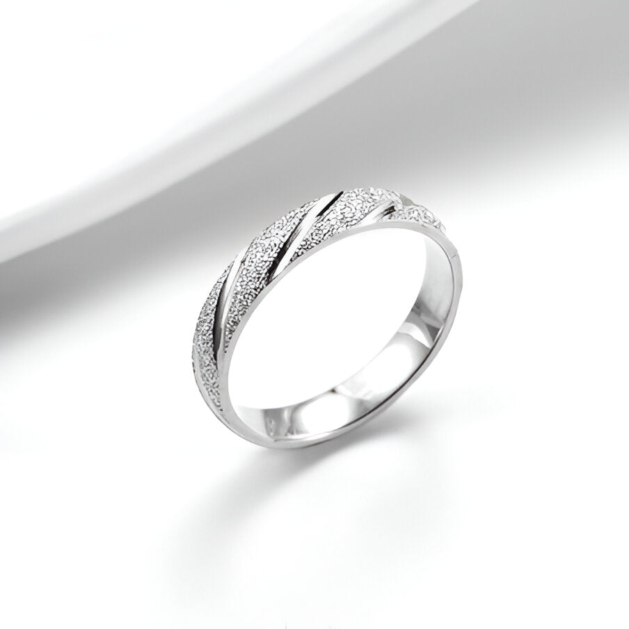 BAGUE RAYURES SABLÉES EN ARGENT