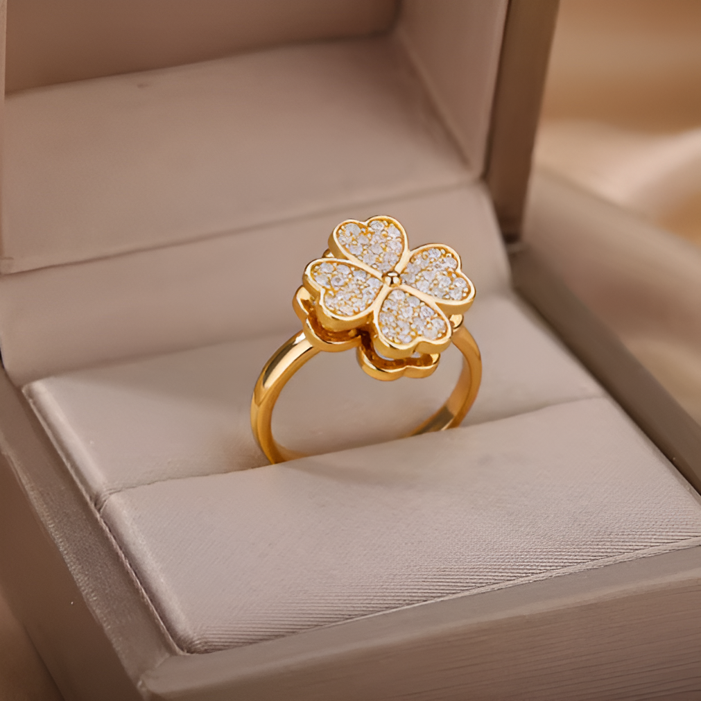 BAGUE ROTATIVE LUCKY CLOVER