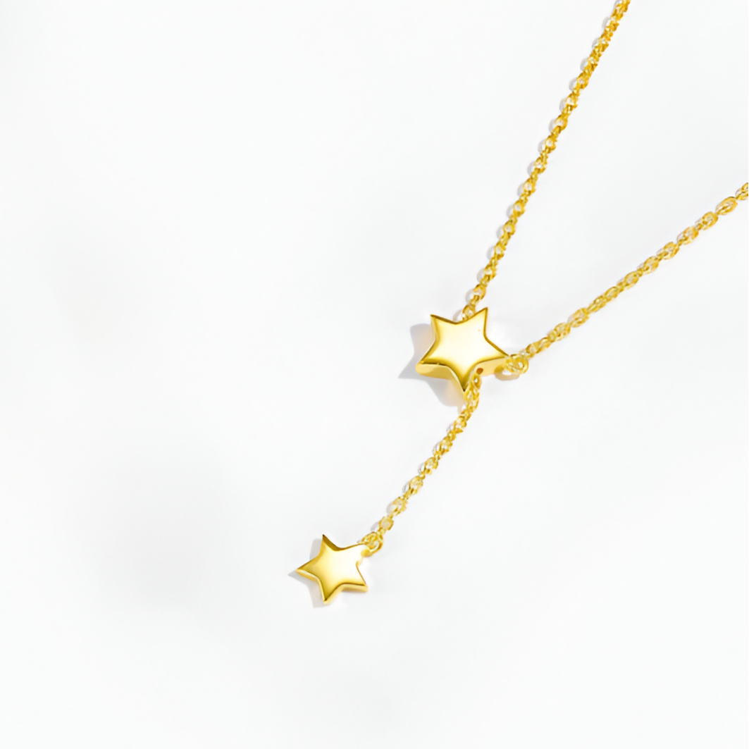 COLLIER CHAÎNE GLISSANTE À ÉTOILES EN OR