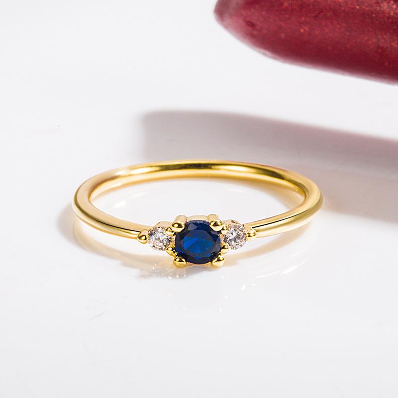 BAGUE ZIRCONIA AZÙRIA EN OR