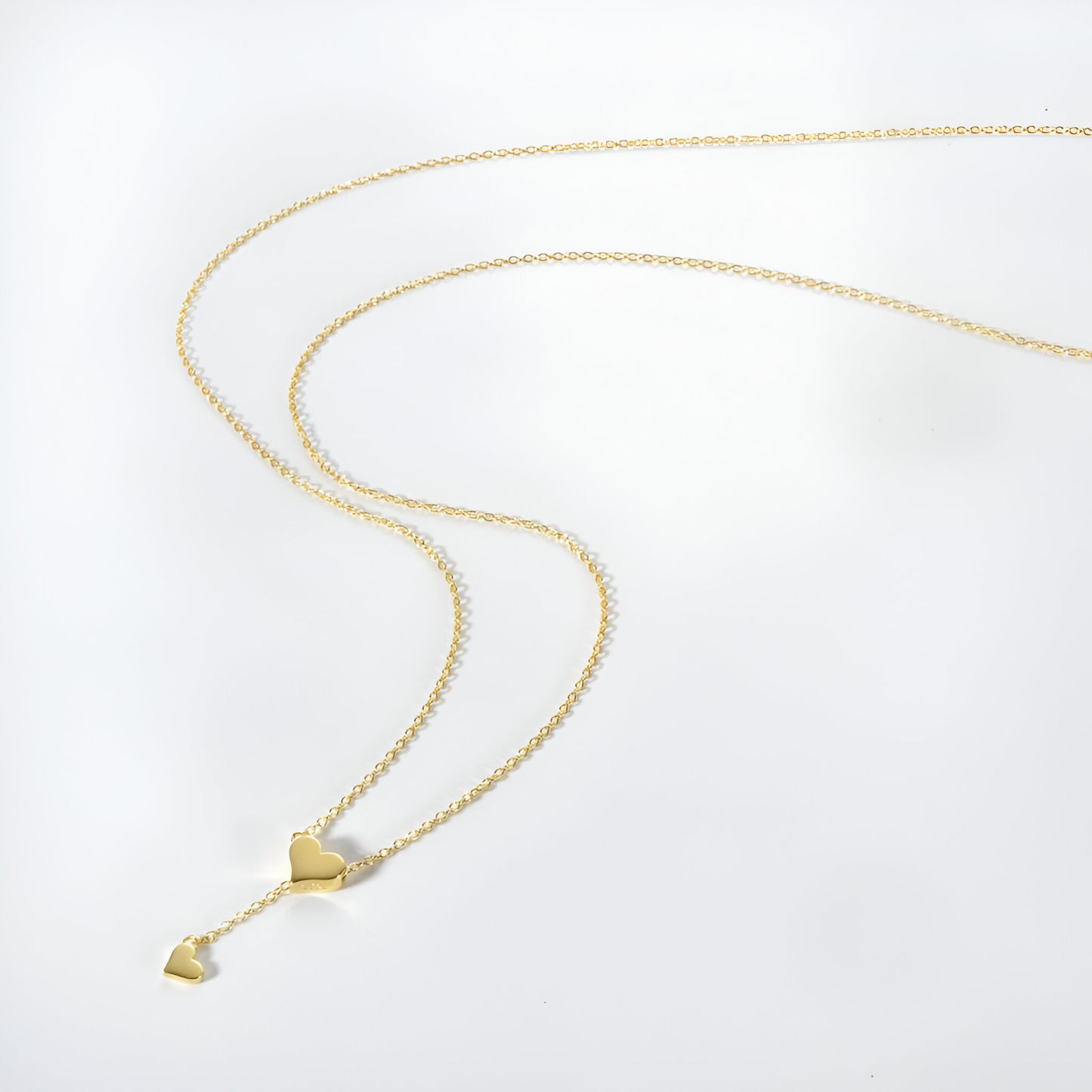 COLLIER LONG CŒUR COULISSANT EN OR