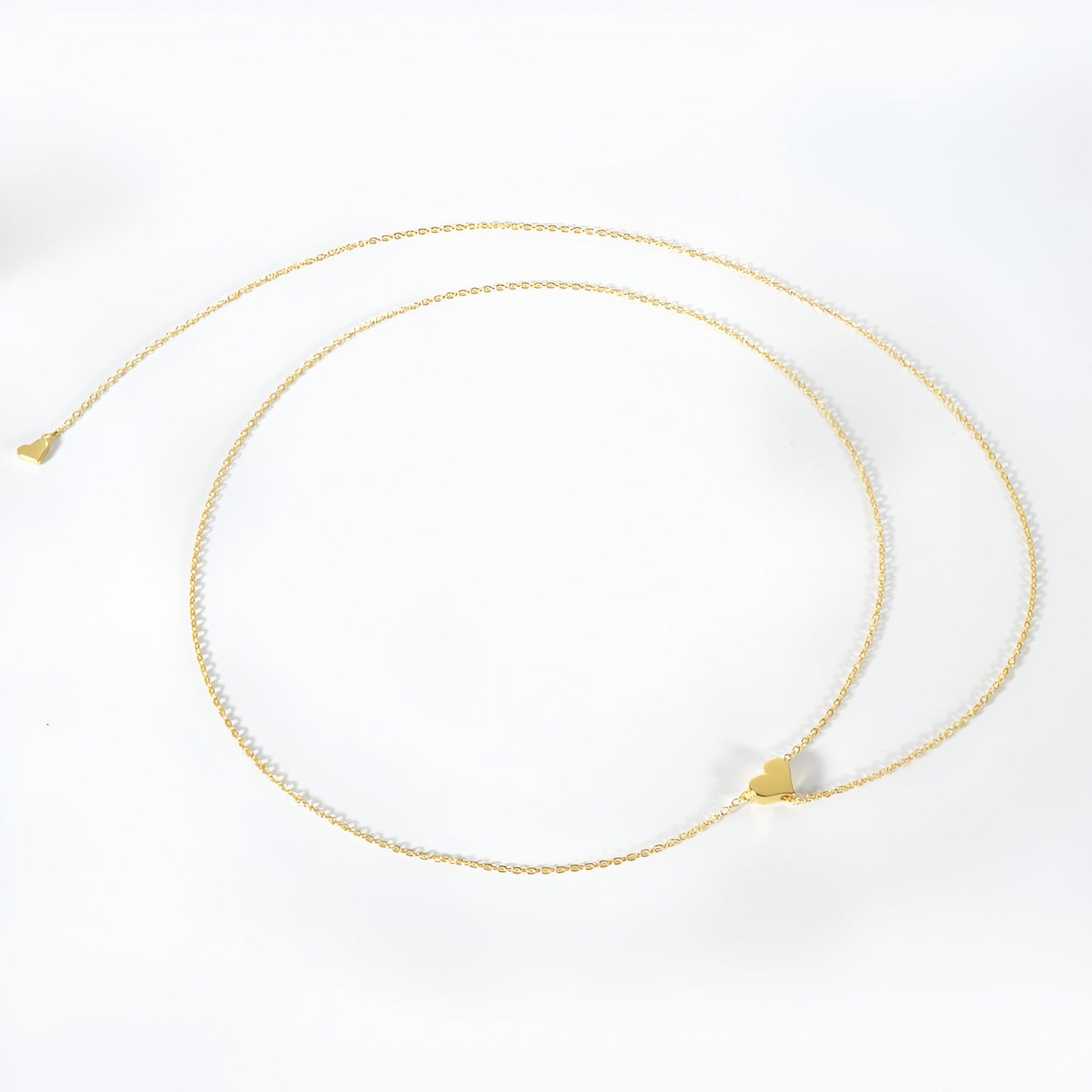 COLLIER LONG CŒUR COULISSANT EN OR