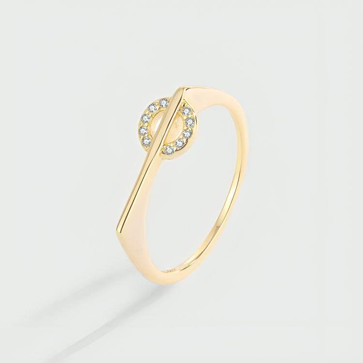 BAGUE CERCLE INTEMPOREL EN ZIRCONS