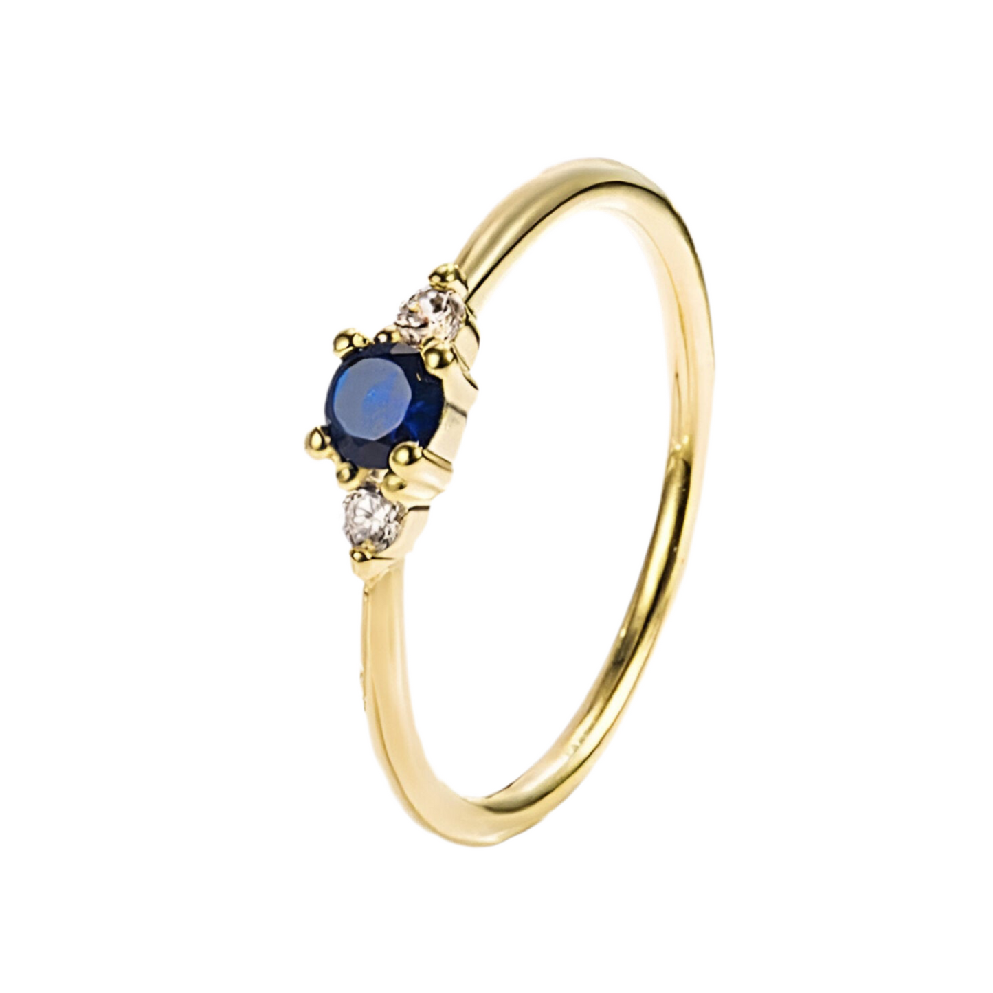 BAGUE ZIRCONIA AZÙRIA EN OR