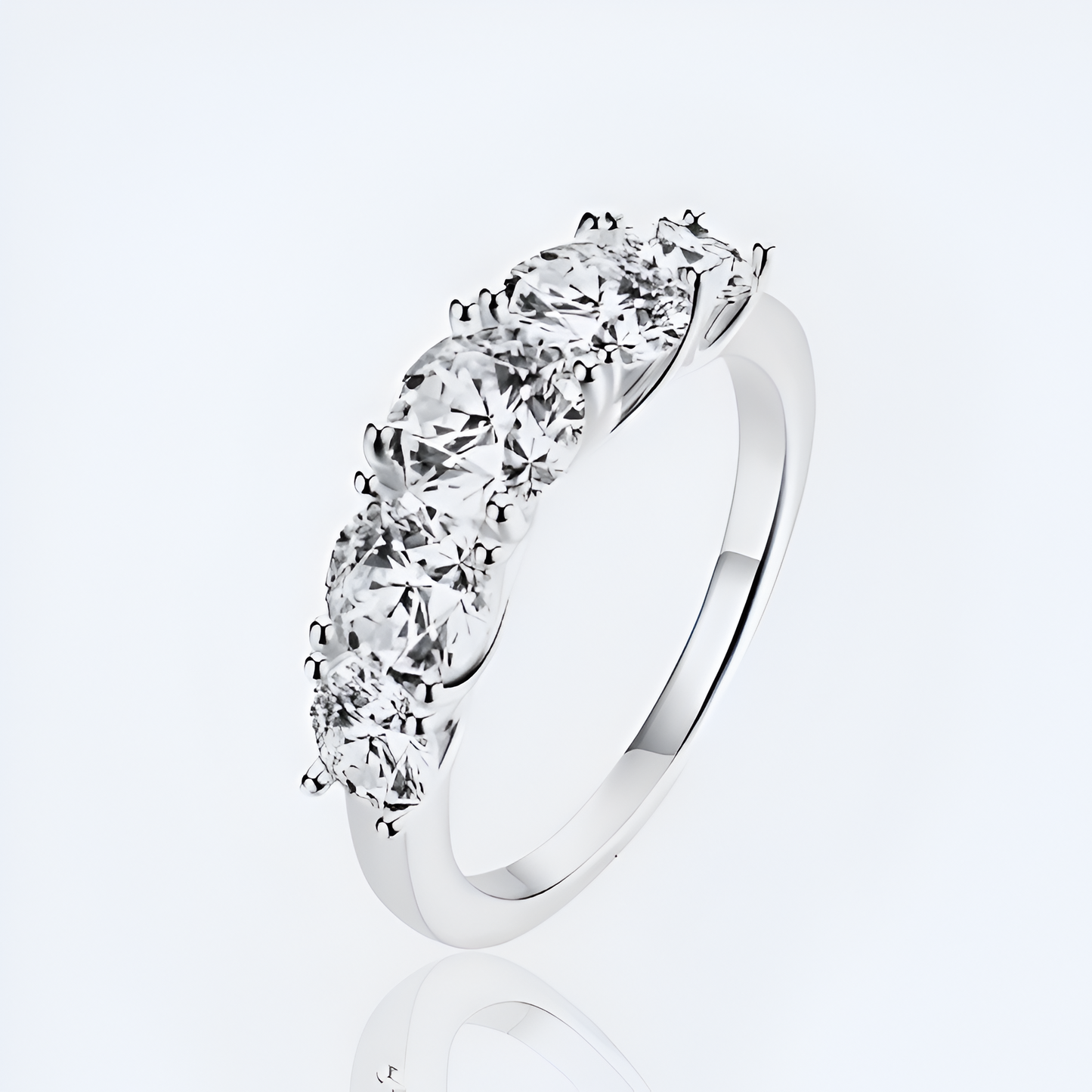 BAGUE LIGNE D'ÉCLATS EN ARGENT