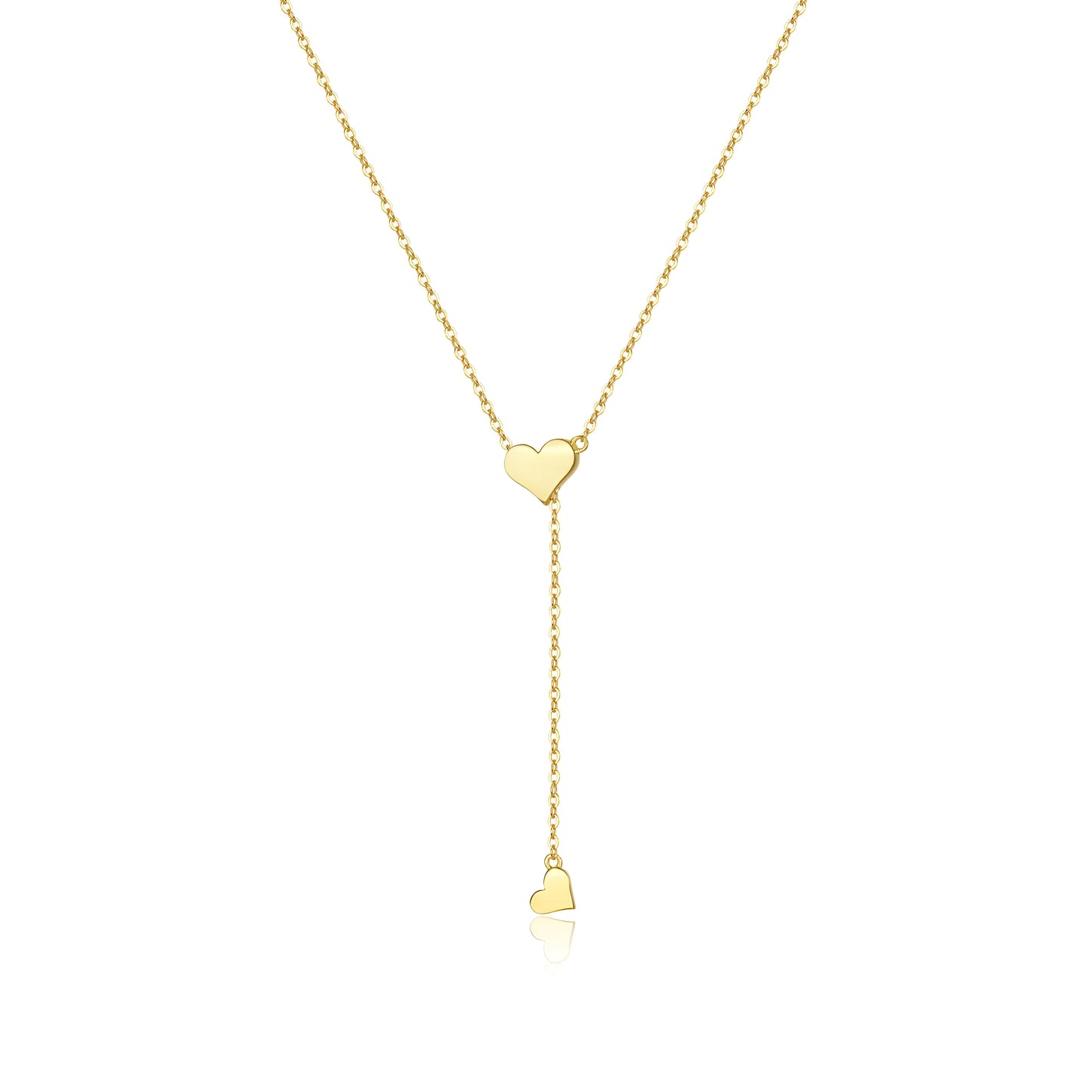 COLLIER LONG CŒUR COULISSANT EN OR