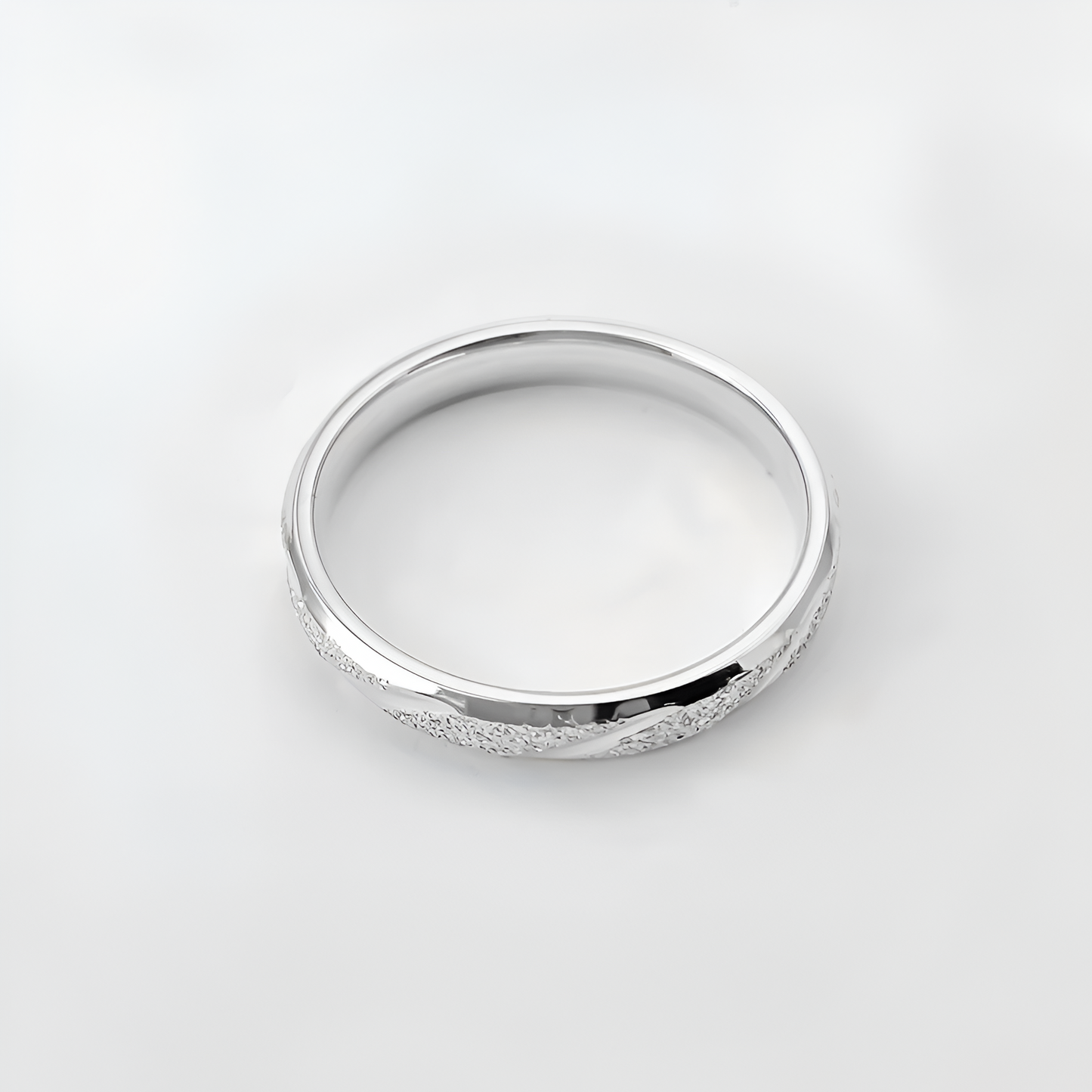 BAGUE RAYURES SABLÉES EN ARGENT