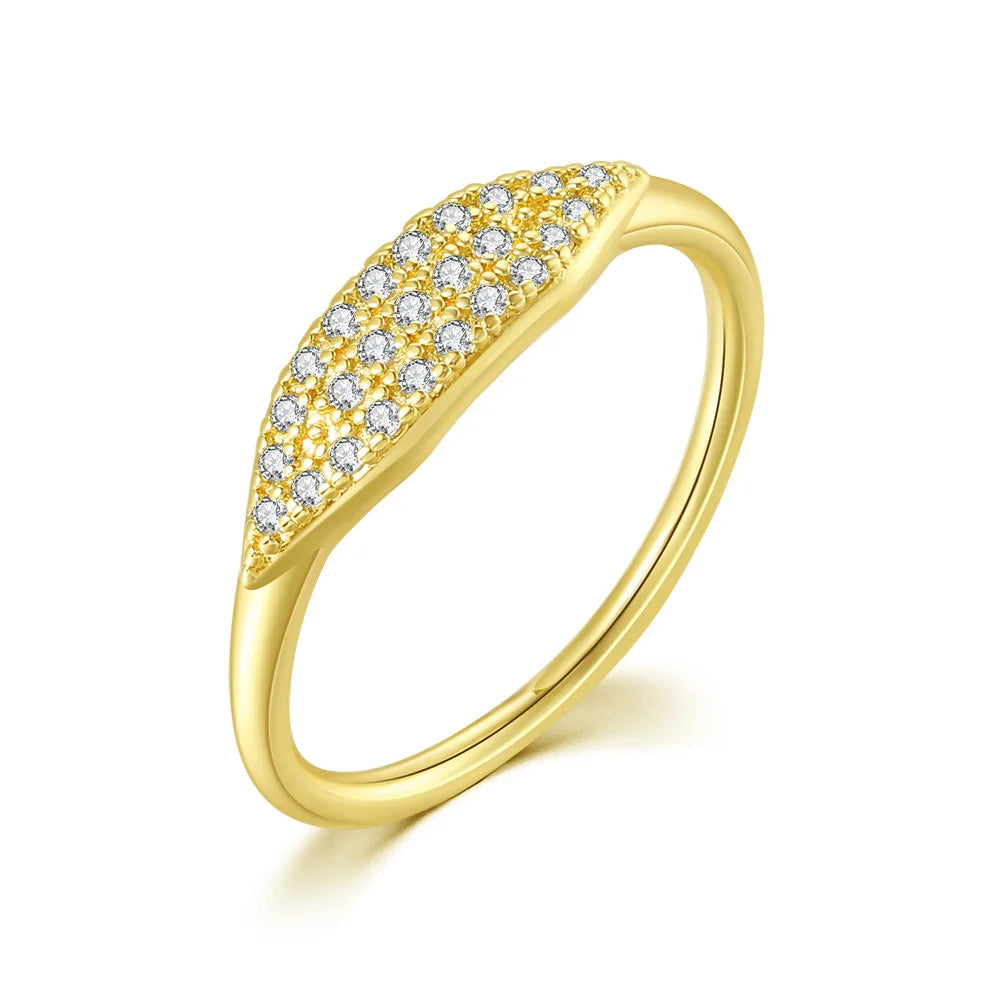 BAGUE PAVAGE DE CRISTAUX EN OR