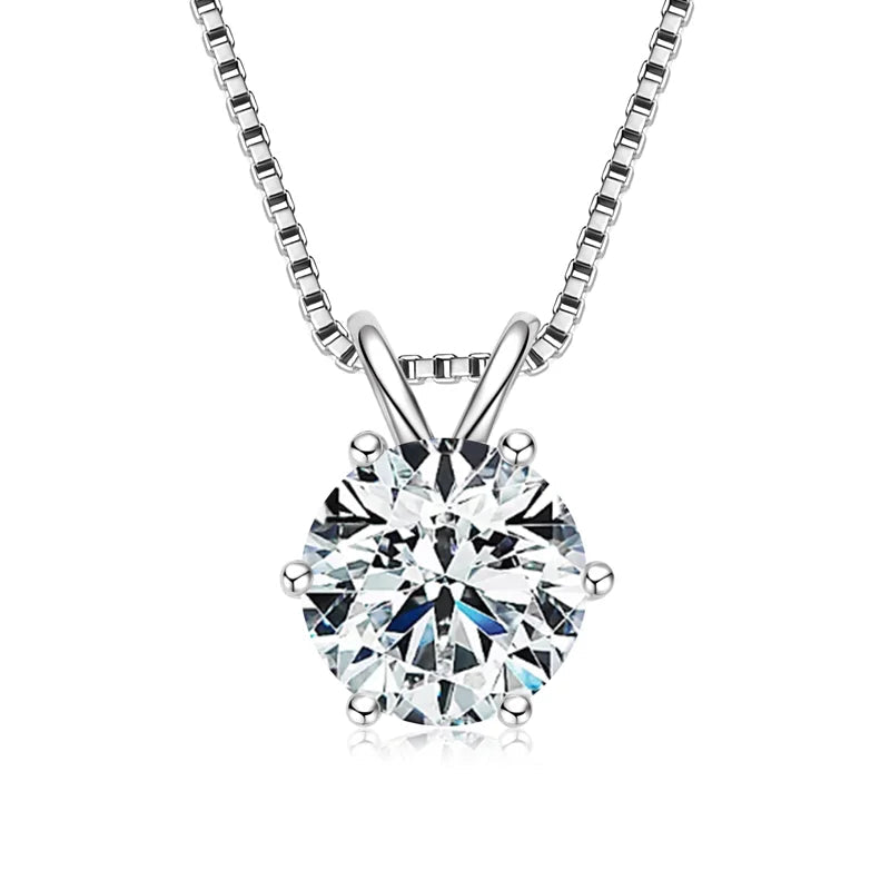 COLLIER PENDENTIF SOLITAIRE EN ARGENT