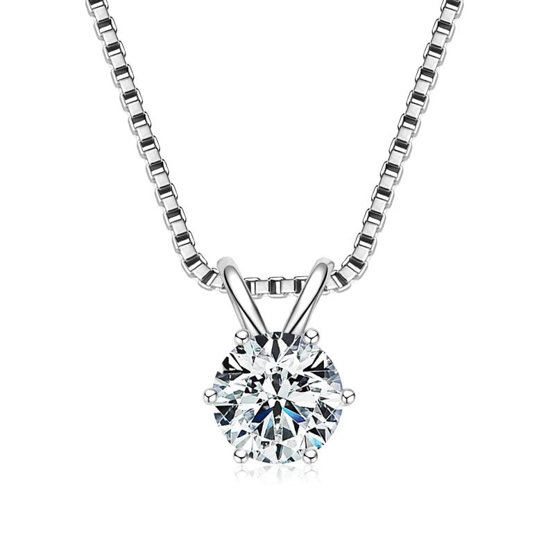 COLLIER PENDENTIF SOLITAIRE EN ARGENT