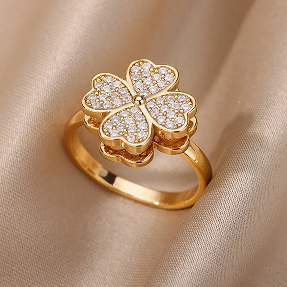BAGUE ROTATIVE LUCKY CLOVER