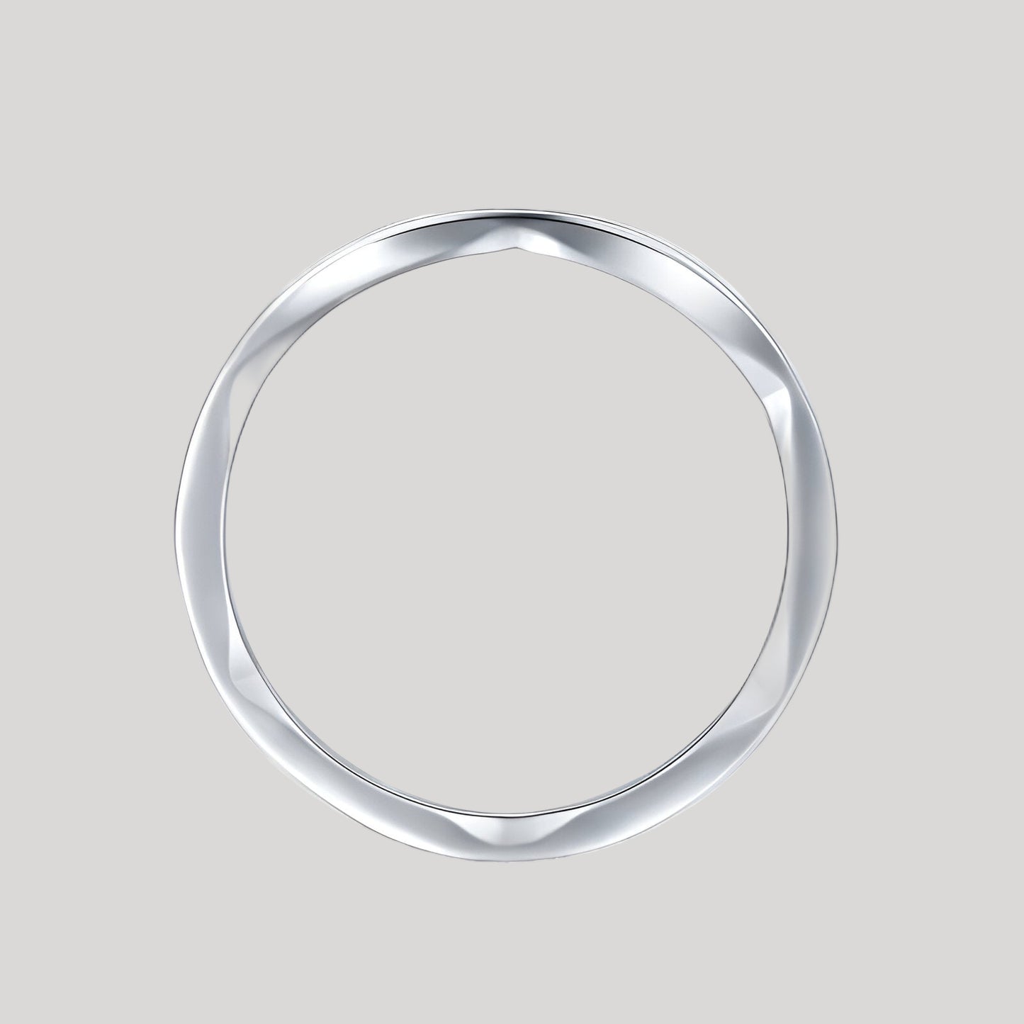 Alliance semi-éternité en or blanc et rhodium sertie de diamants naturels vue du dessus.