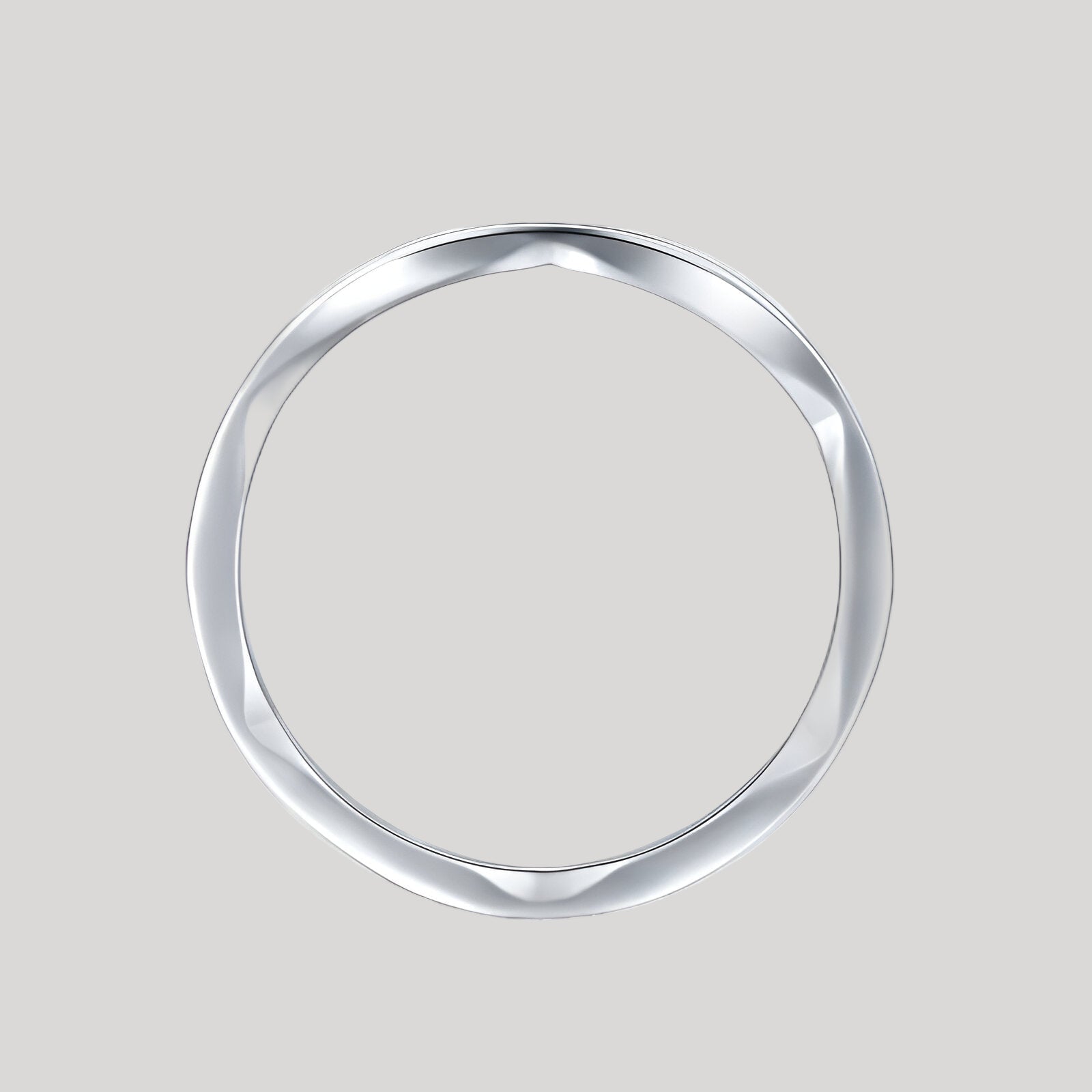 Alliance semi-éternité en or blanc et rhodium sertie de diamants naturels vue du dessus.