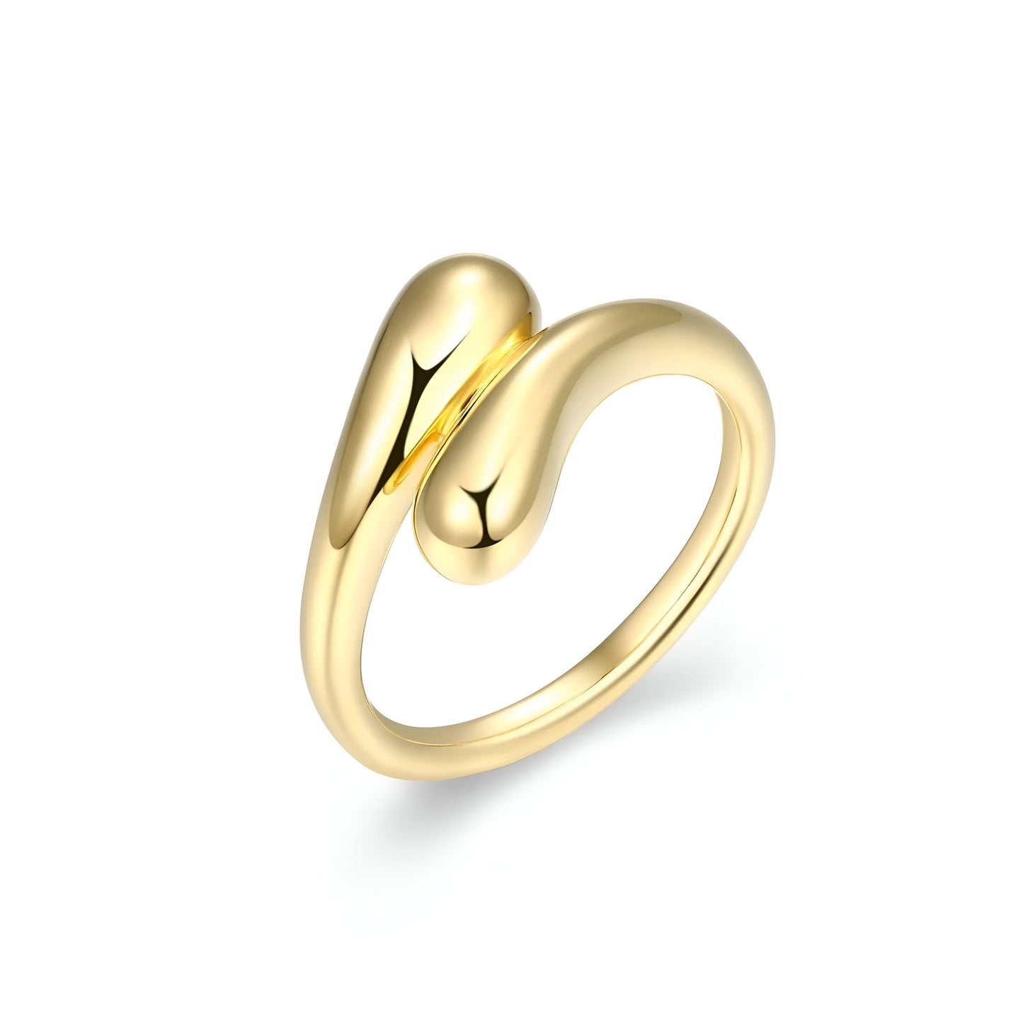 Bague ouverte en or 14K femme Goutte d'eau, design moderne et élégant, fabriquée en alliage de zinc plaqué or 14K. Pièce unique pour un style raffiné et intemporel.