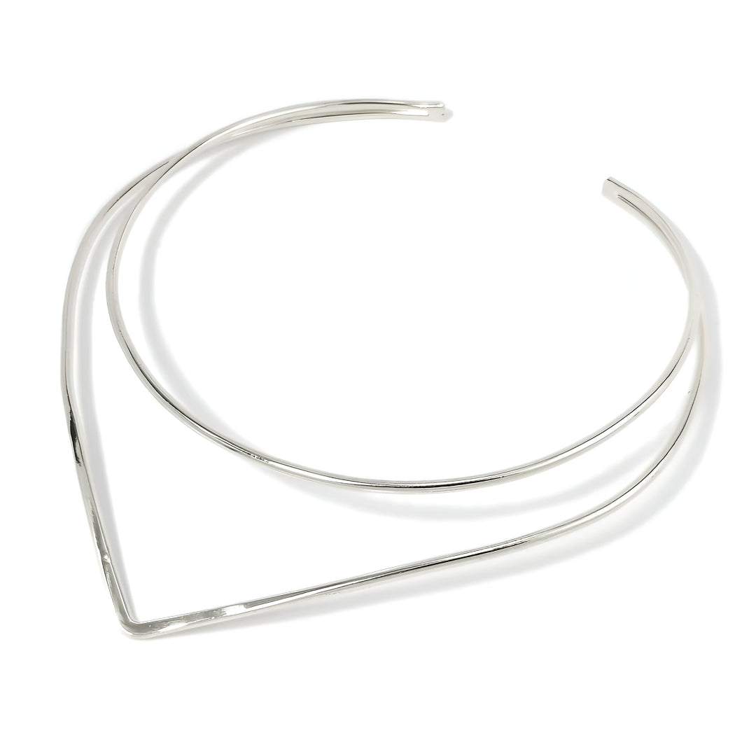 COLLIER OUVERT LIGNE POINTE EN ARGENT
