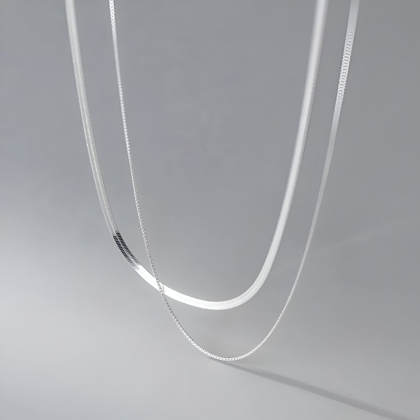 Collier multichaîne en argent 925 vue de face.