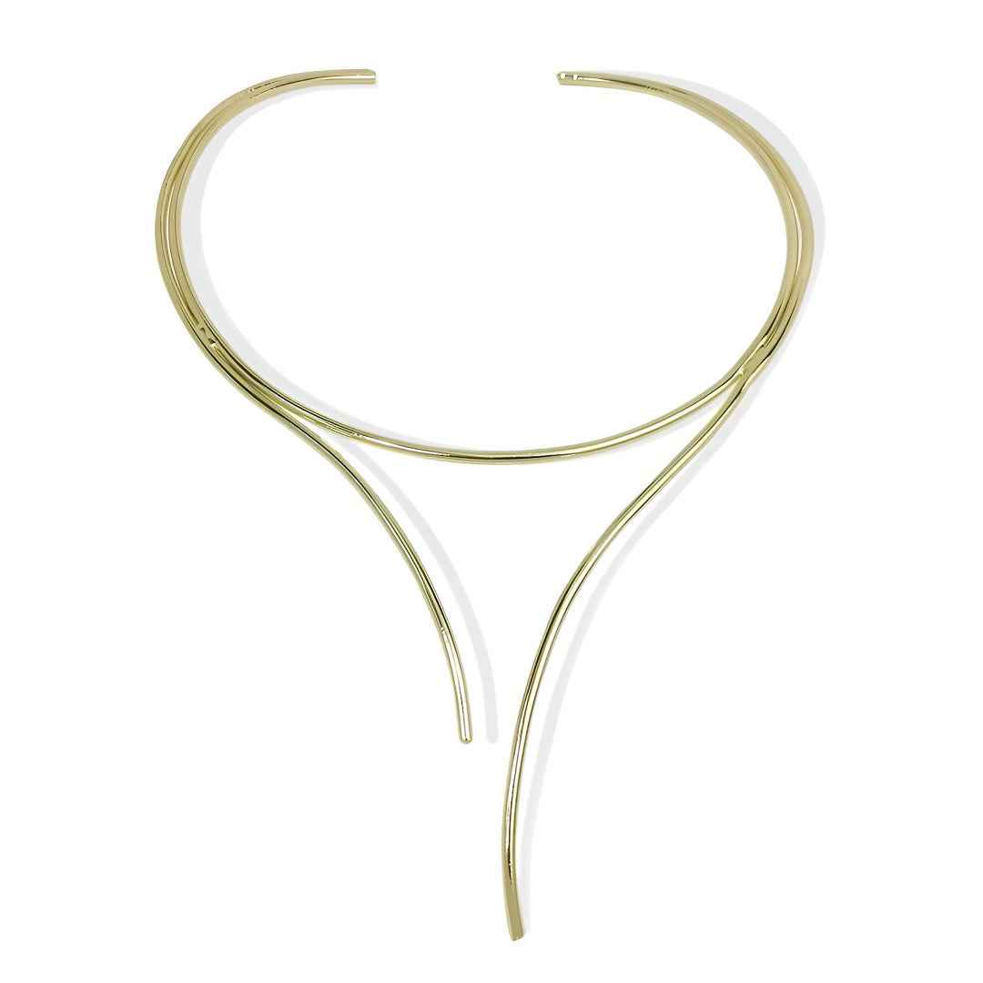 COLLIER TORQUE COURBES ENLACÉES EN OR