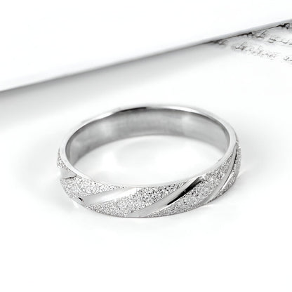 BAGUE RAYURES SABLÉES EN ARGENT