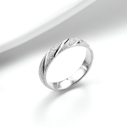BAGUE RAYURES SABLÉES EN ARGENT
