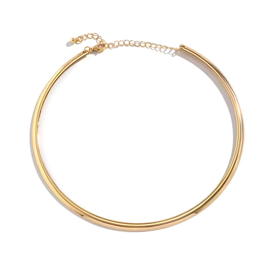 COLLIER RIGIDE LAME D’OR EN ACIER