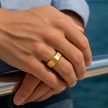 Alliance Ruban Facetté Sélia Tungstène Plaqué Or Jaune