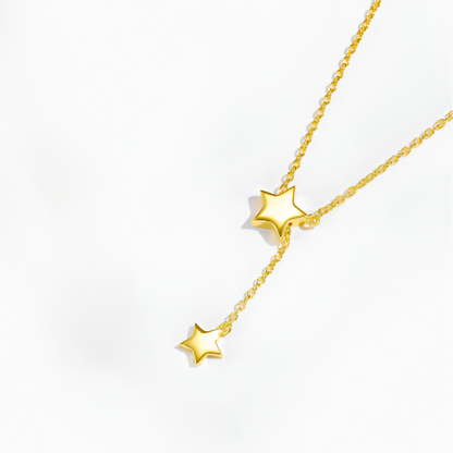 COLLIER CHAÎNE GLISSANTE À ÉTOILES EN OR