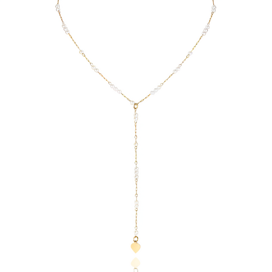 COLLIER PERLÉ CHUTE DE CŒUR EN OR