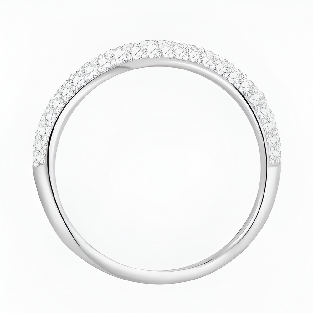 BAGUE COURBE D’ÉCLATS EN ARGENT