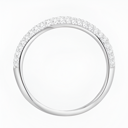BAGUE COURBE D’ÉCLATS EN ARGENT