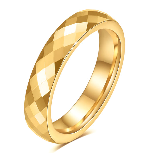 BAGUE FACETTÉE LUMIÈRE DORÉE 4MM