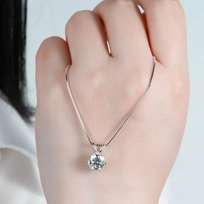 COLLIER PENDENTIF SOLITAIRE EN ARGENT