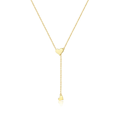 COLLIER LONG CŒUR COULISSANT EN OR