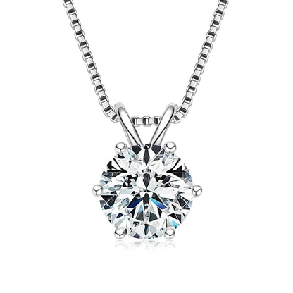 COLLIER PENDENTIF SOLITAIRE EN ARGENT