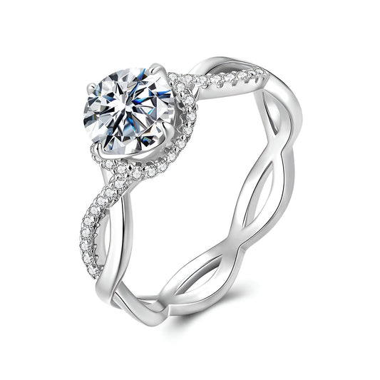 BAGUE SOLITAIRE ONDULATION DE MOISSANITE