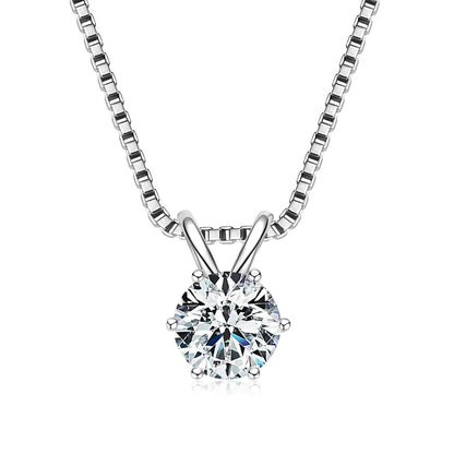 COLLIER PENDENTIF SOLITAIRE EN ARGENT
