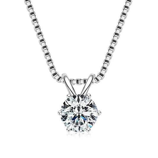COLLIER PENDENTIF SOLITAIRE EN ARGENT