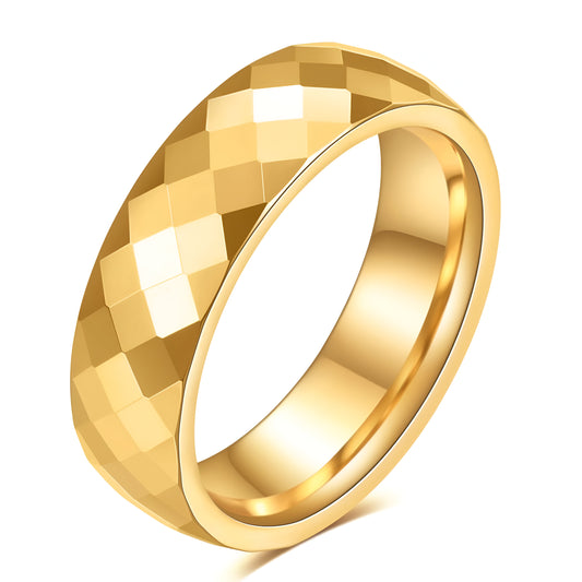 BAGUE FACETTÉE LUMIÈRE DORÉE 6MM