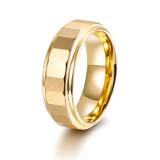 BAGUE FACETTES DORÉES EN OR