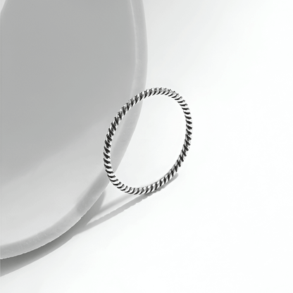 Alliance torsadée en argent sterling 925 pas chere pour femme - bague de promesse en or blanc 18K