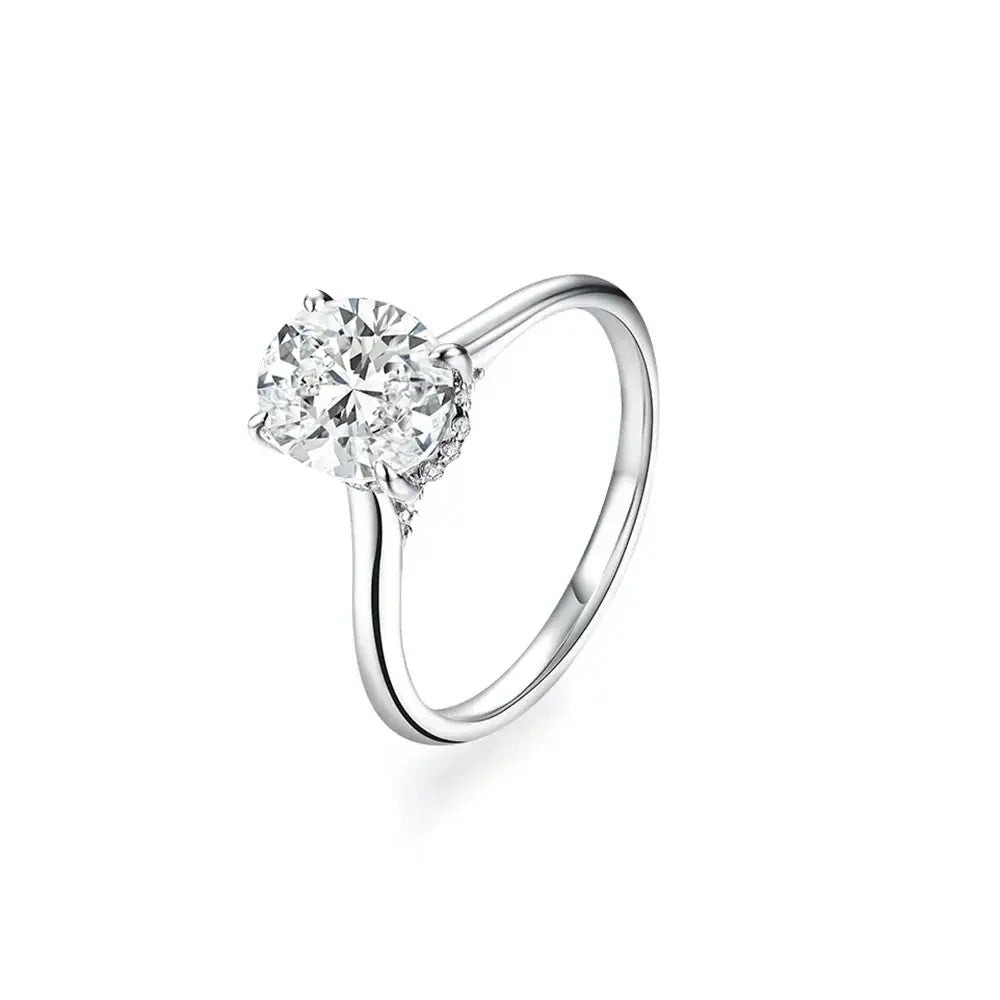 Bague de fiançailles en argent sterling 925 multi diamants, plaquée or blanc 18K - Éclat et élégance pour une demande en mariage. Bague de fiançailles moderne et raffinée en argent pour un amour éternel.