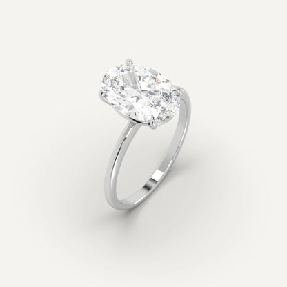Bague de mariage diamant scintillant serti griffes Miranda en argent 925 plaqué or blanc vue de côté.