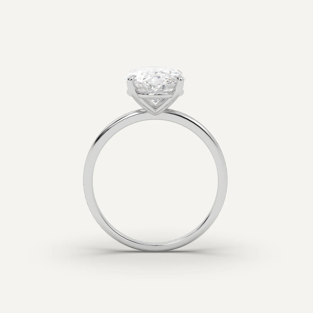 Bague de mariage diamant serti griffes Miranda en argent 925 plaqué or blanc délicat vue latérale.
