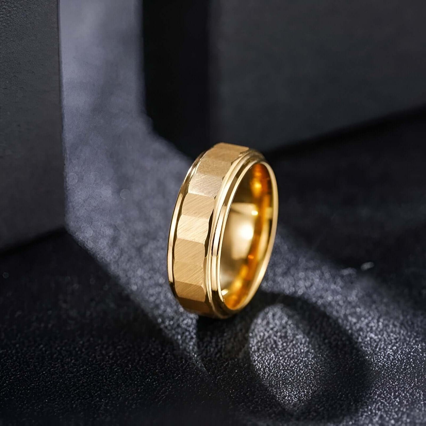 Alliance Ruban Facetté Sélia Tungstène Plaqué Or Jaune