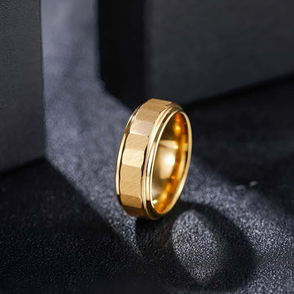 Alliance Ruban Facetté Sélia Tungstène Plaqué Or Jaune