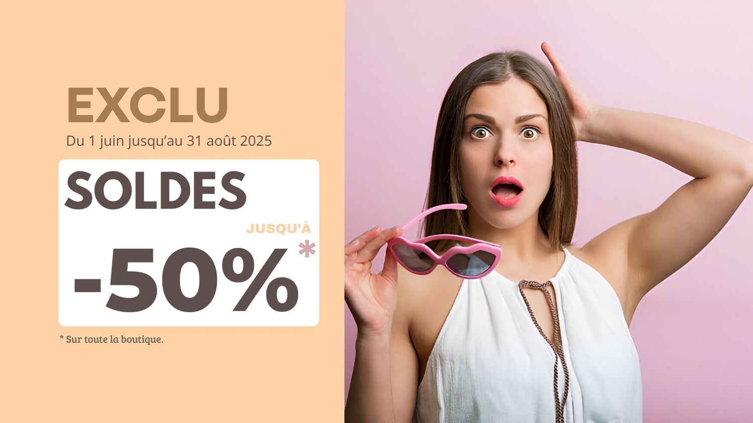 Banniere indiquant les promos d'été de la boutique La Petite Rebelle, bijoux de fiançailles ou de mariage pour homme et femme en soldes - mobile