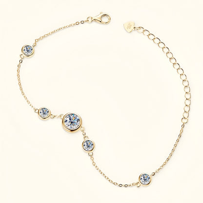 Bracelet maille Elydia en argent 925 plaqué or jaune chaleureux et diamants à plat.