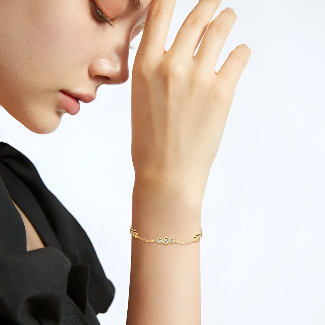 BRACELET RIVIÈRE D’ÉCLATS EN OR LA PETITE REBELLE
