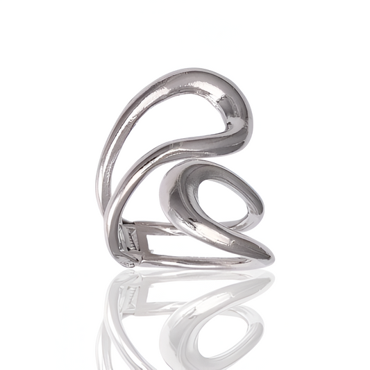 BRACELET VAGUE SCULPTÉE EN ARGENT