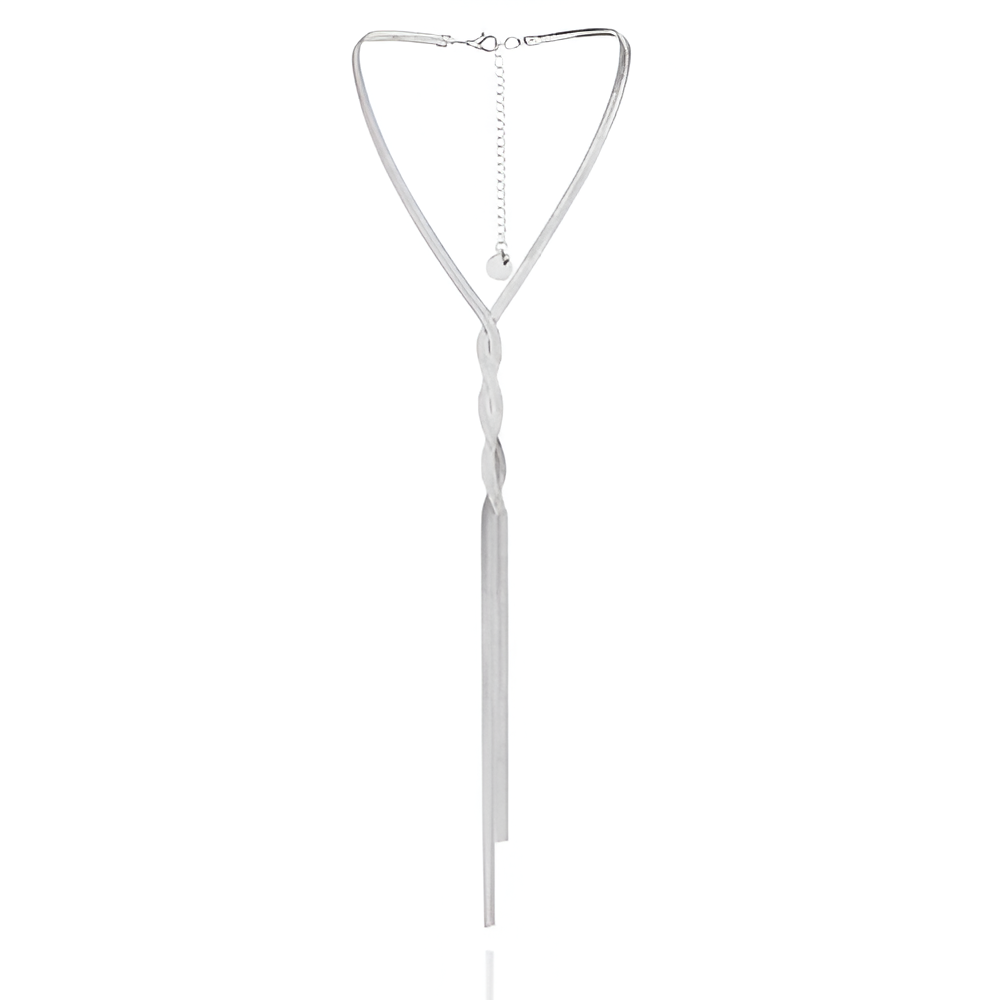 COLLIER CHUTE TORSADÉE EN ARGENT