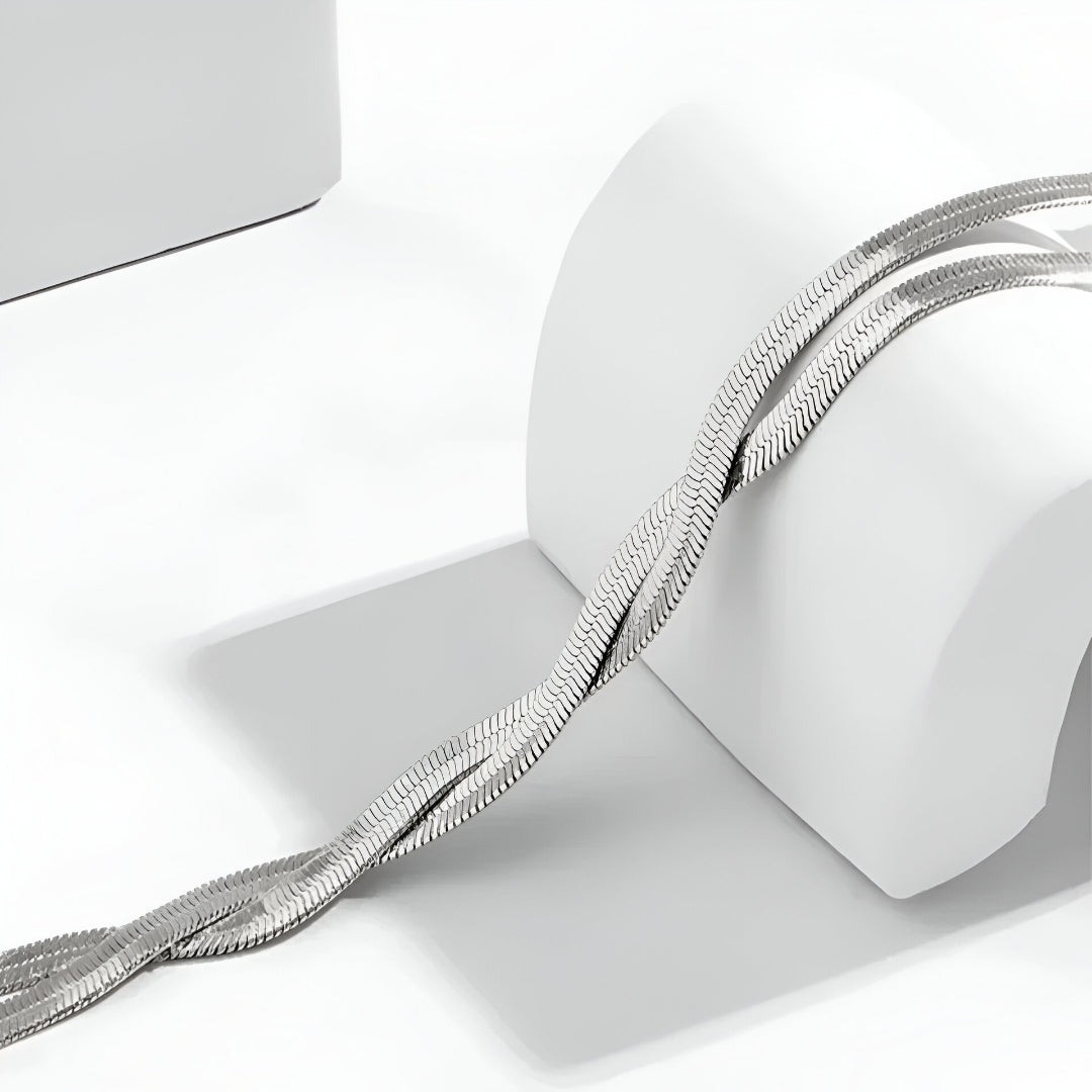 COLLIER CHUTE TORSADÉE EN ARGENT